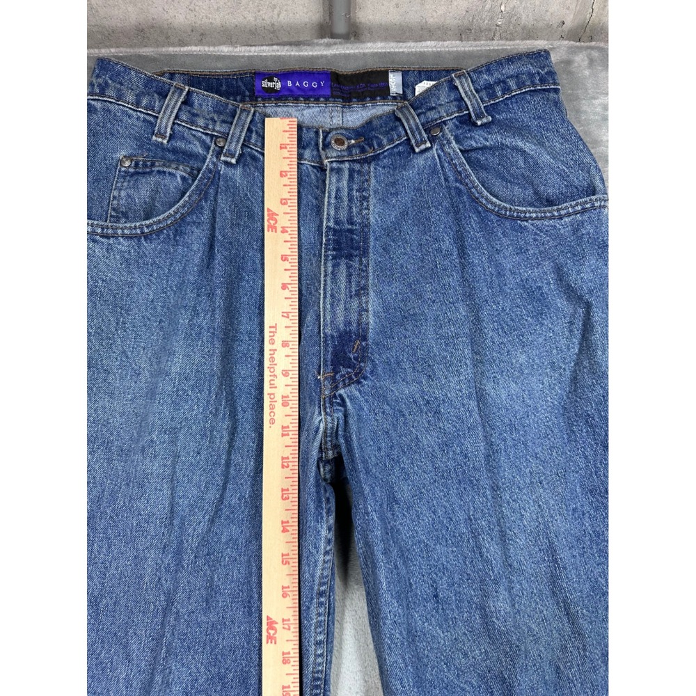 Vintage Levis SilverTab Baggy Jeans 36x30 Medium Wash Denim Made in USA 90s - Picture 3 of 13